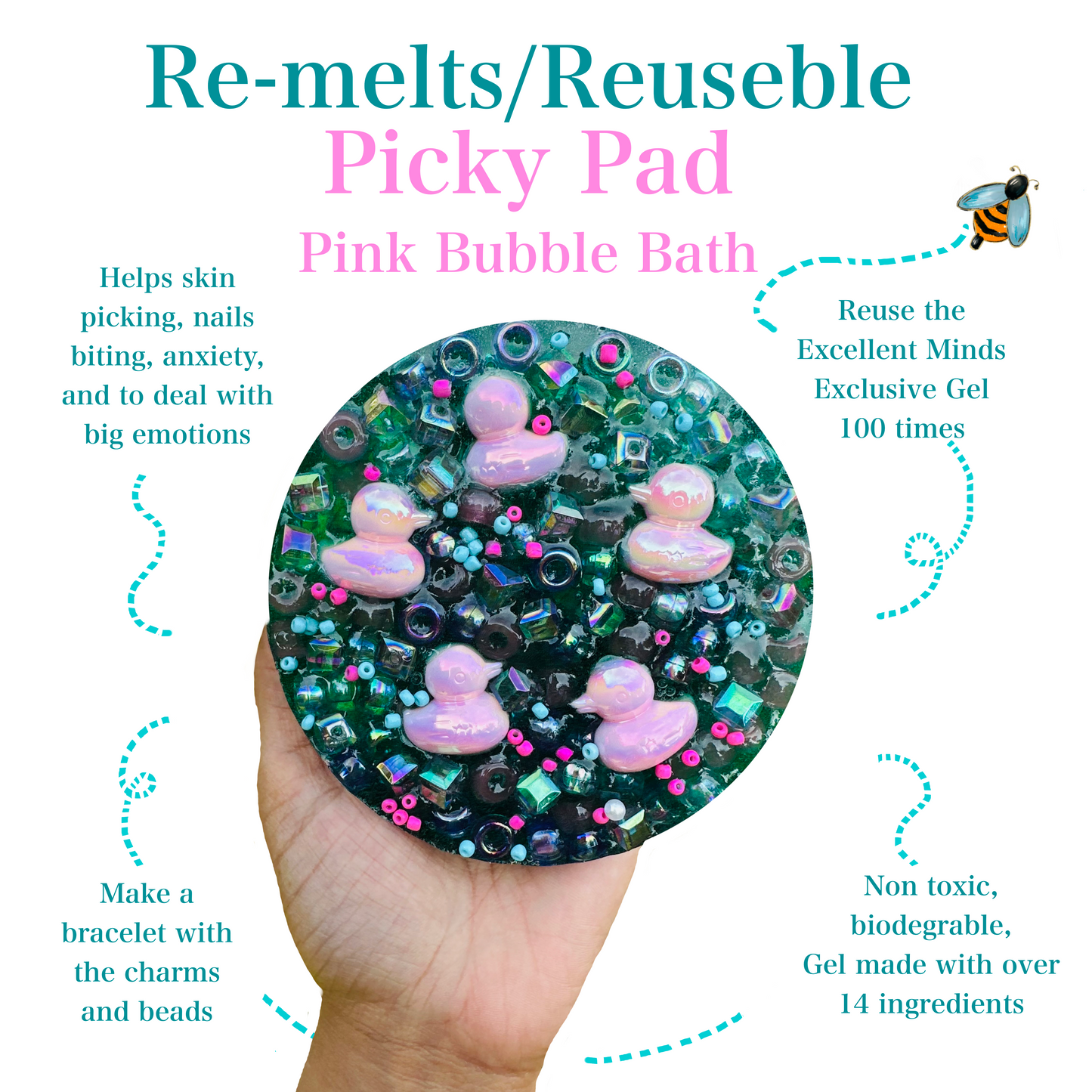 Pink Bubble Bath Remeltable Picky Pad (scented)