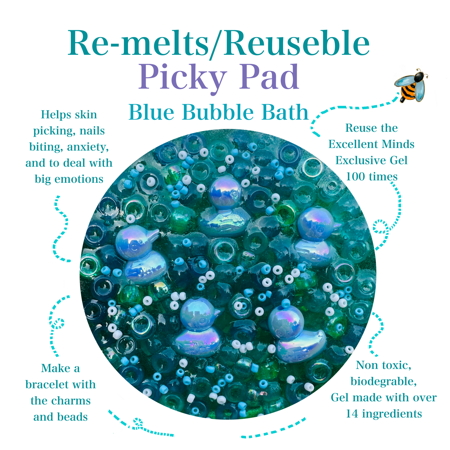 Blue Bubble Bath Remeltable Picky Pad (scented)