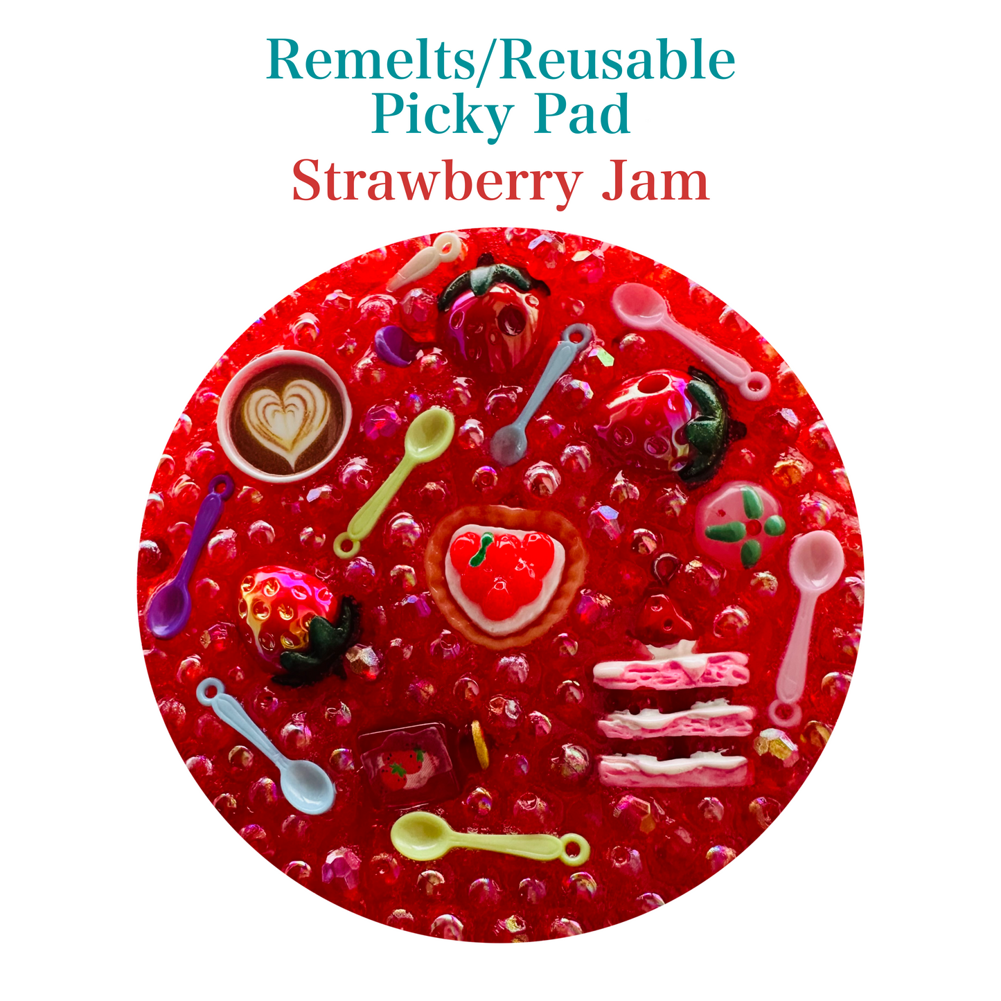 A Strawberry Jam Picky Pad and bracelet making kit  (re-meltable)
