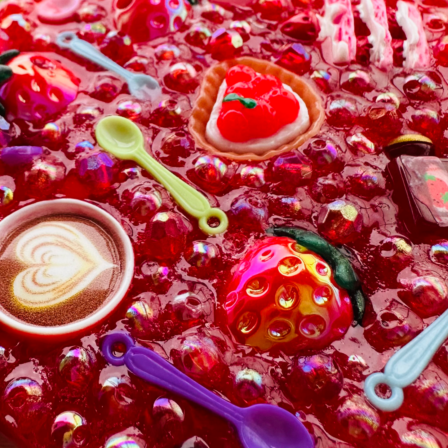 A Strawberry Jam Picky Pad and bracelet making kit  (re-meltable)